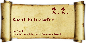 Kazai Krisztofer névjegykártya