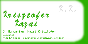 krisztofer kazai business card